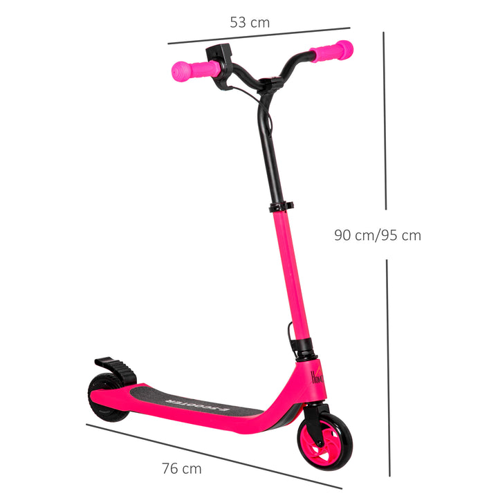 Electric Scooter, 120W Motor E-Scooter w/ Battery Level Display, 2 Adjustable Heights, and Rear Brake, Suitable for 6+ Years Old, Pink