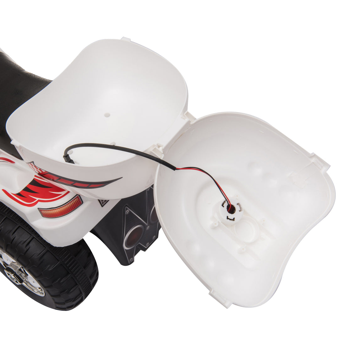 Toddlers Electric PP Motorcycle Ride On Trike White