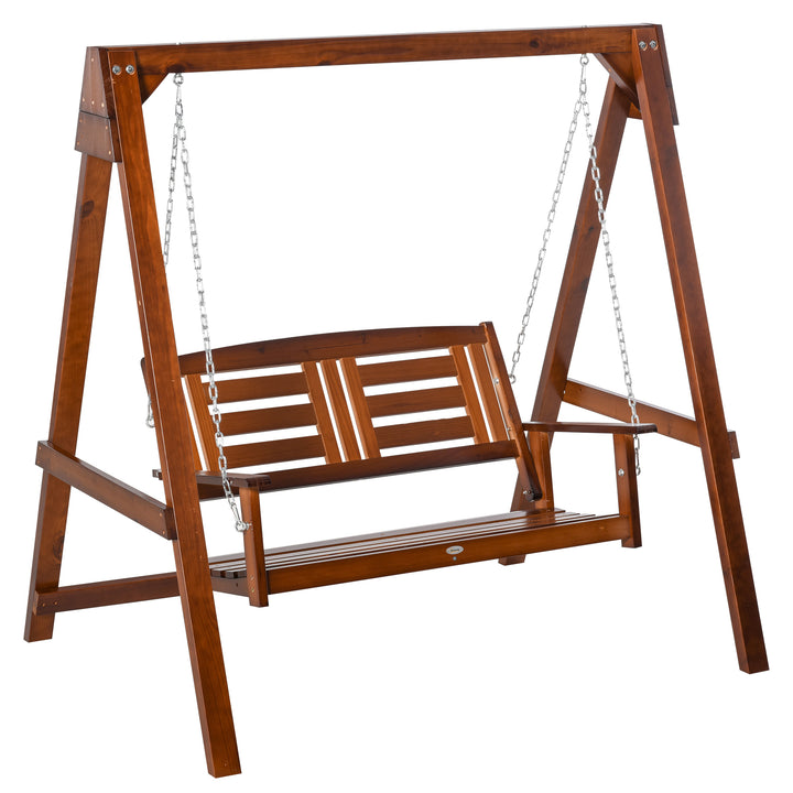 Garden Swing Chair Wooden Hammock Bench for Porch Patio Yard