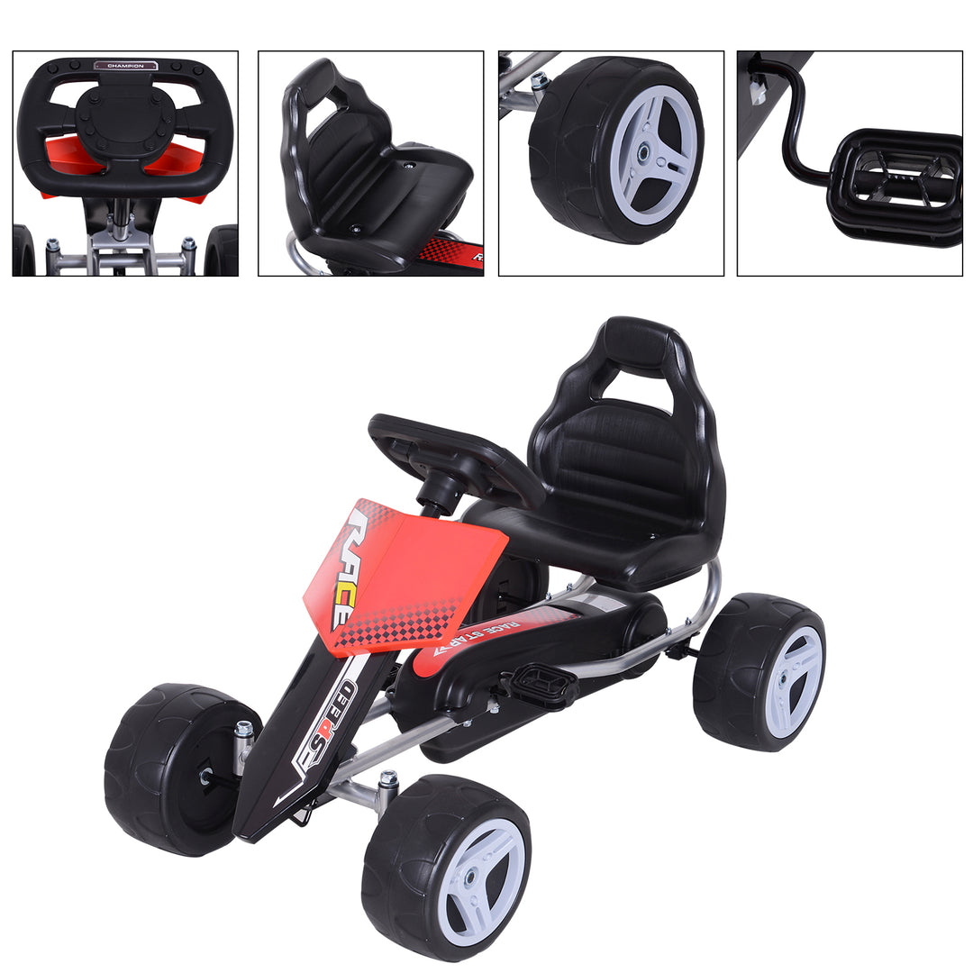 Kids Pedal Go Kart Ride-on, 80Lx49Wx50Hcm-Red/Black