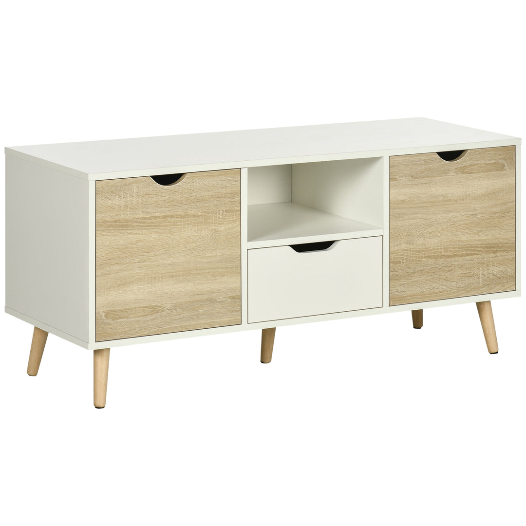 TV Stand with Storage Cabinets and Drawer for up to 50 inches - Natural