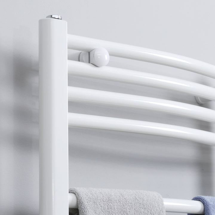 Straight Heated Towel Rail, Hydronic Bathroom Ladder Radiator Towel Warmer For Central Heating 600mm x 1200mm, White