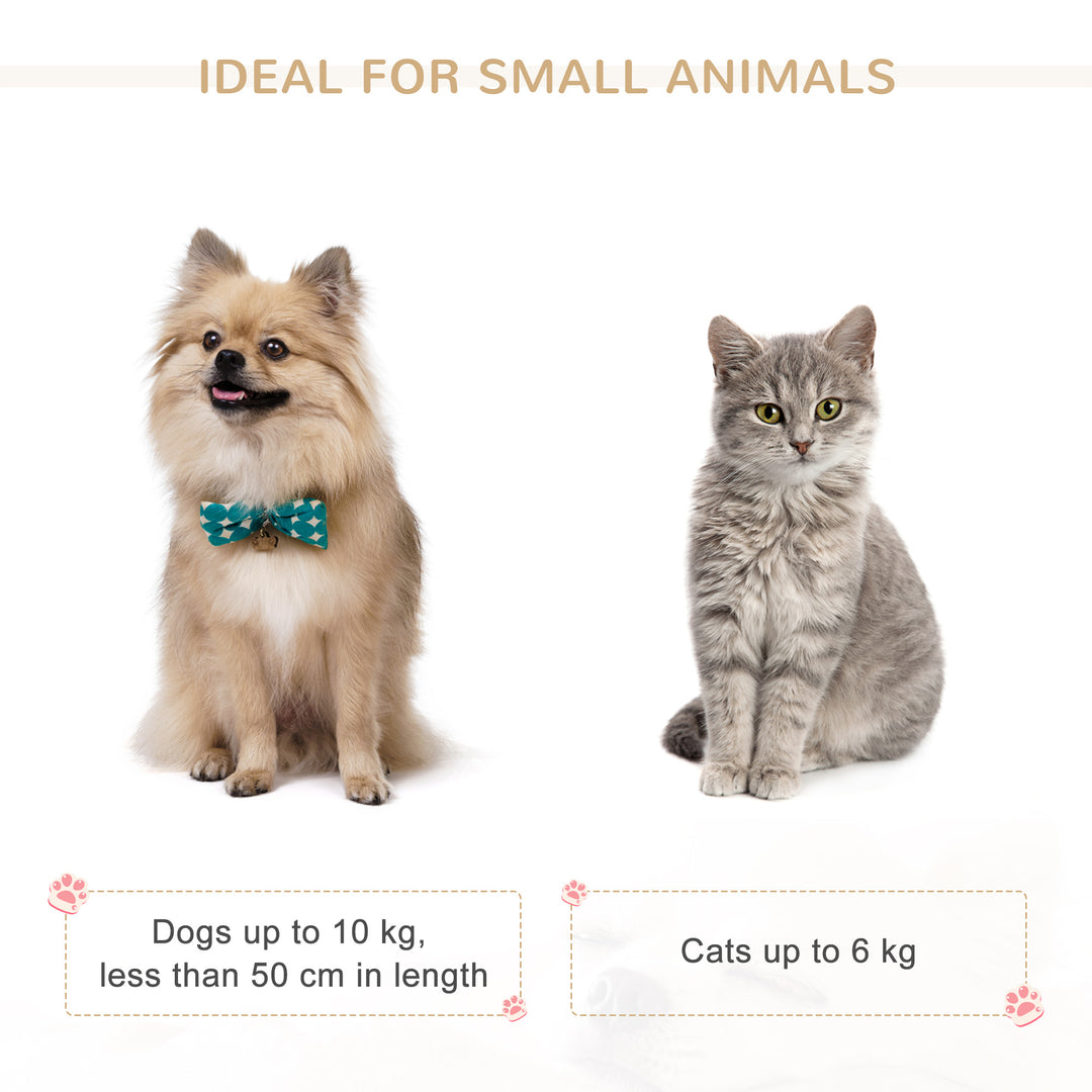 PawHut Rattan Dog Cat Bed Four Feet Pet House Hand-knitted Metal Small Animal Sofa Rattan with Soft Machine Washable Cushion White-gray