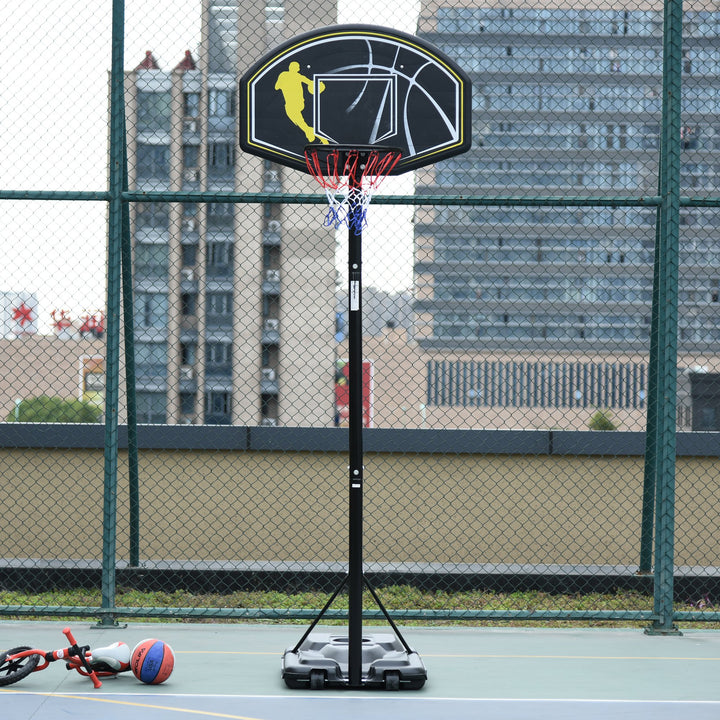 Fully Adjustable Free Standing Portable Basketball Stand Garage Net Hoop Backboard Outdoor Adult Senior Sports Fun Games w/ Wheels