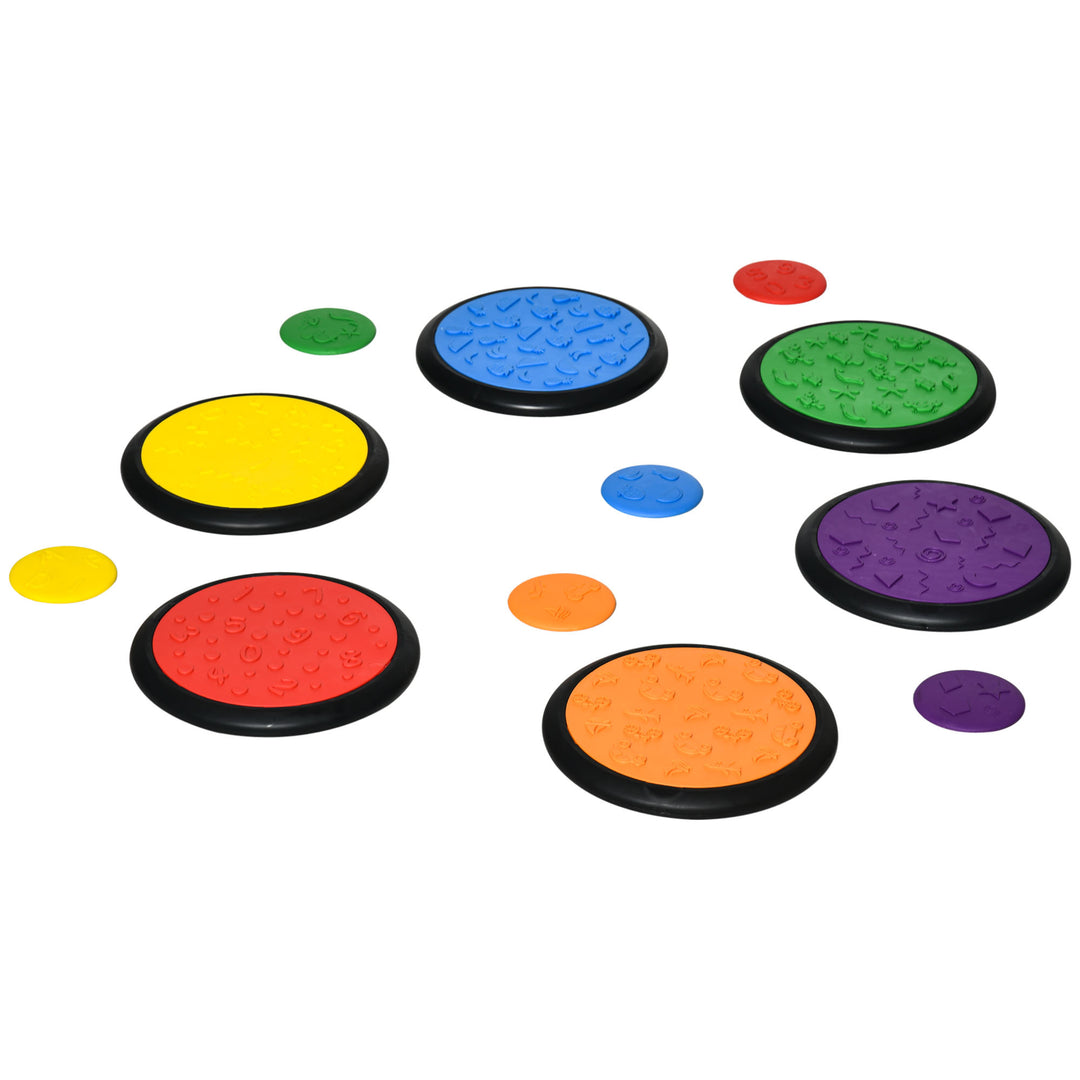 Sensory Discs for Kids, 12Pcs Textured Sensory Pads, Sensory Mats with Eye Mask, Parent-kids Interactive Game for 3-8 years old, Multi-colour