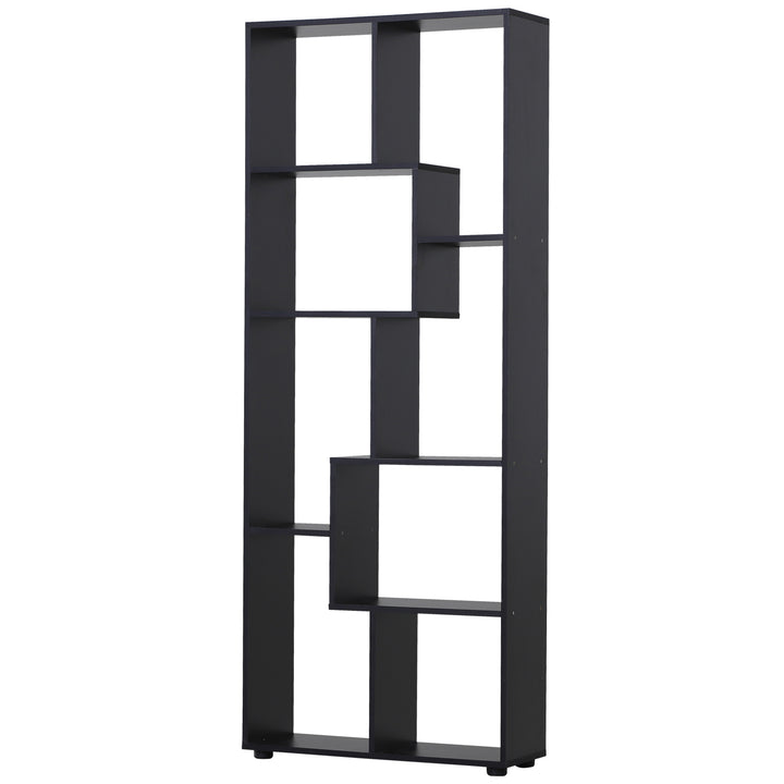 8-Tier Freestanding Bookcase w/ Melamine Surface Anti-Tipping Foot Pads Home Display Storage Grid Stand Modern Style - Black