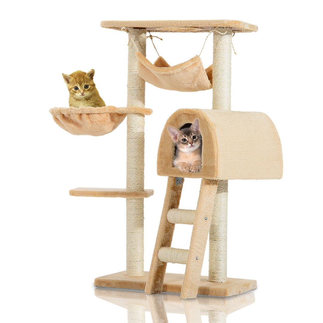 Cat Tree Kitten Activity Centre Scratch Scratching Scratcher Climber Post Rest Bed Toy 100cm
