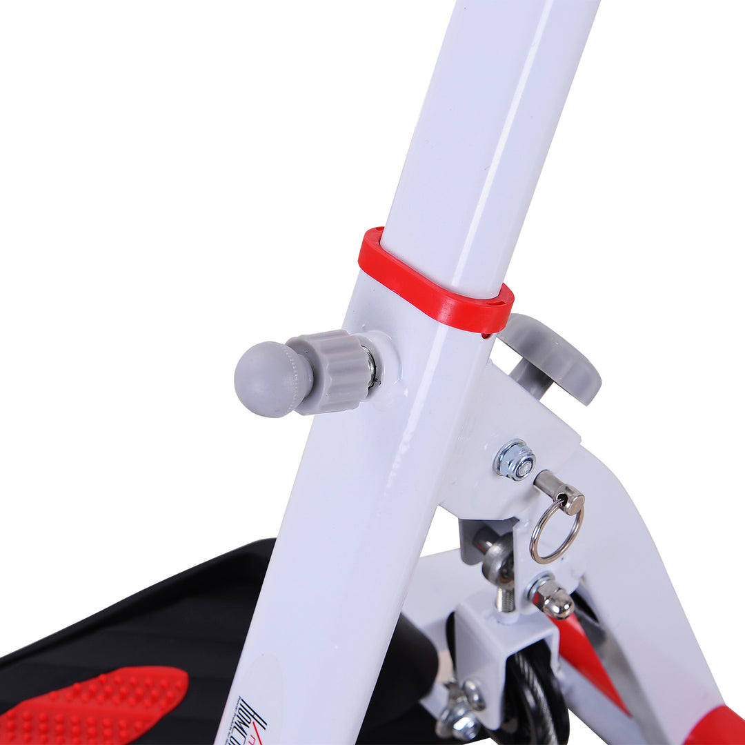 Foldable Stepper with Handle Hand Grip Workout Fitness Machine Sport Exercise Gym Bar Cardio Steel-White/Red Spinning