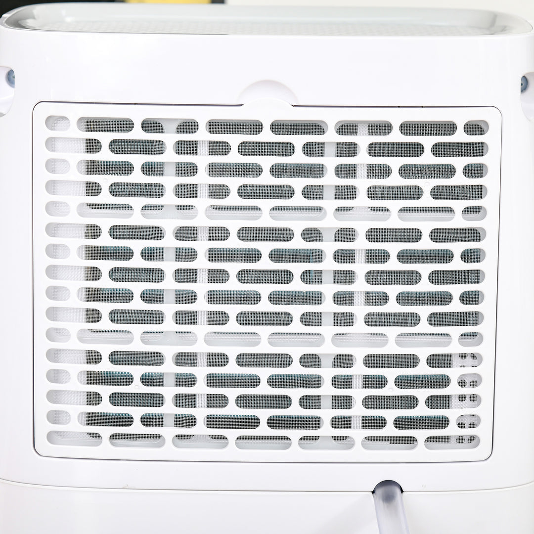 Portable Electric Dehumidifier with 24H Timer, 2 Speed Modes, White