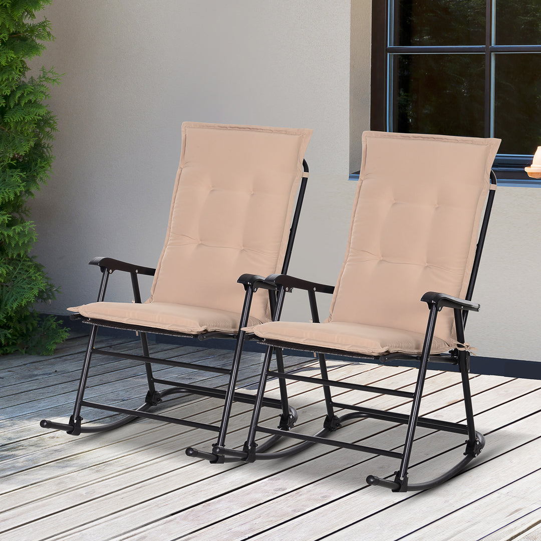 Garden Chair Cushion Polyester High Back Outdoor Chair Replacement Cushion Beige