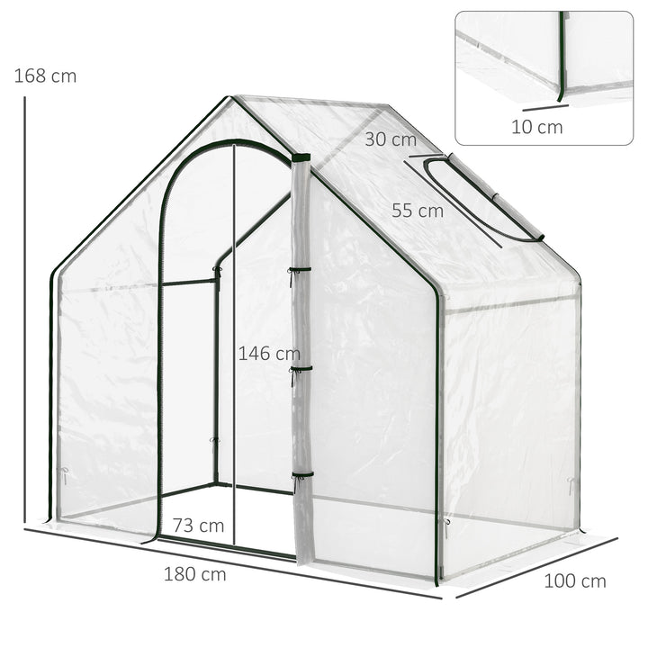 Walk In PVC Greenhouse Garden Outdoor Flower Planter Steel Frame w/Zipped Door 180 x 100 x 168CM