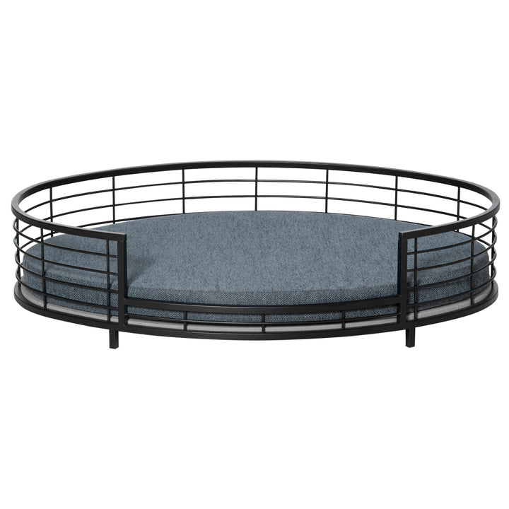 PawHut Raised Dog Bed with Soft Cushion, Modern Style Pet Sofa Bed Steel Frame, with Removable Cover, for Small and Medium Dogs 85 x 55 x 20 cm Black
