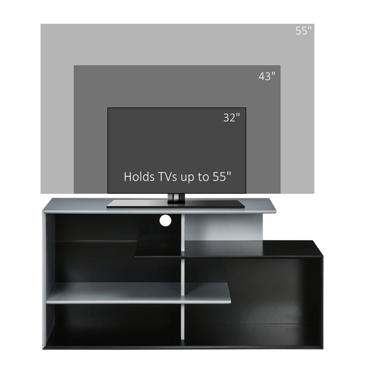 TV Unit Cabinet for TVs up to 32"-55", TV Stand with Storage Shelves for Living Room, Grey