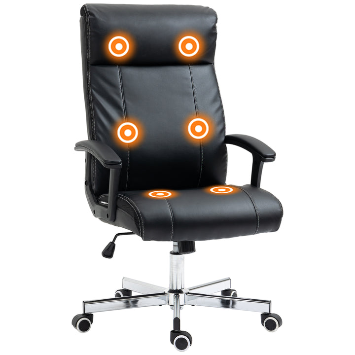 Massage Office Chair, High-Back VibrationComputer Chair with Tilt Function, Remote Control and Adjustable Height, Black