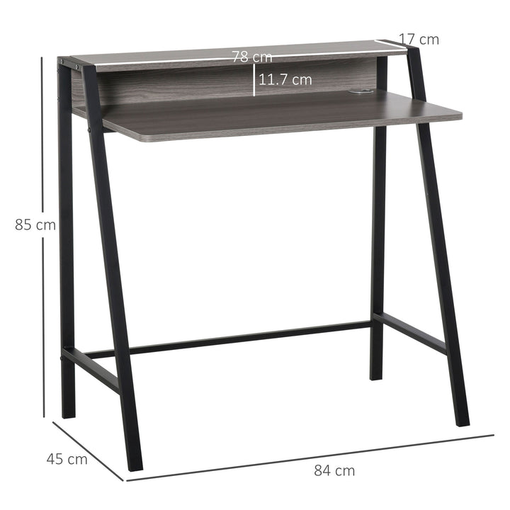 Writing Desk Computer Table Home Office PC Laptop Workstation Storage Shelf Color Black Grey Grain Color