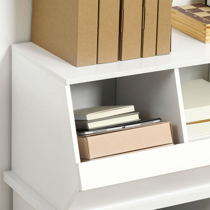 Storage Cabinet, Kitchen Cabinet 3 Compartments, 90L x 36W x 35H cm, White