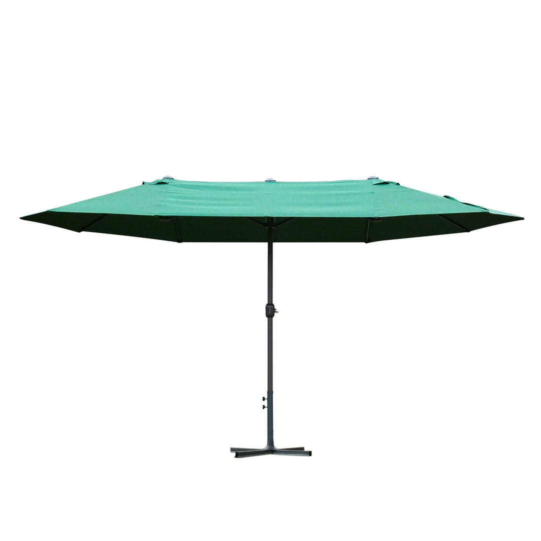 Outsunny 4.6m Garden Parasol Double-Sided Sun Umbrella Patio Market Shelter Canopy Shade Outdoor Dark Green