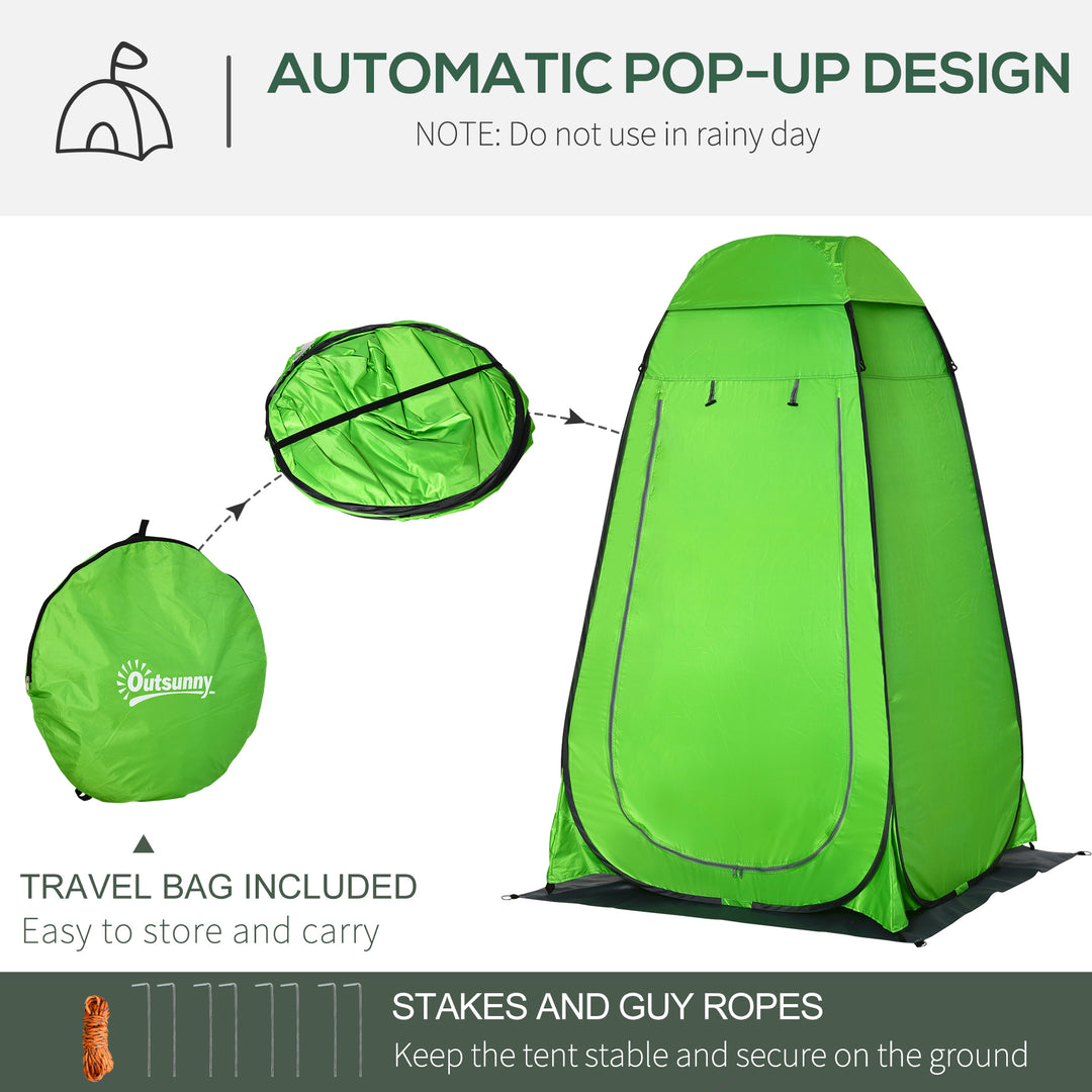 Camping Shower Tent Pop Up Toilet Privacy for Outdoor Changing Dressing Bathing Storage Room Tents, Portable Carrying Bag for Hiking, Green