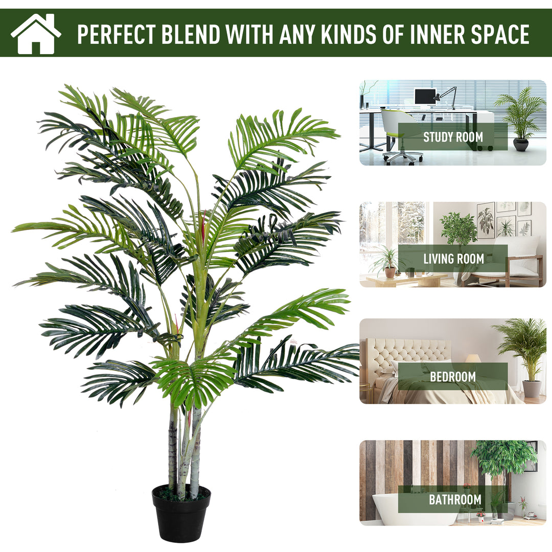 150cm(5ft)  Artificial Palm Tree Decorative Indoor Faux Green Plant w/Leaves Home Décor Tropical Potted Home Office