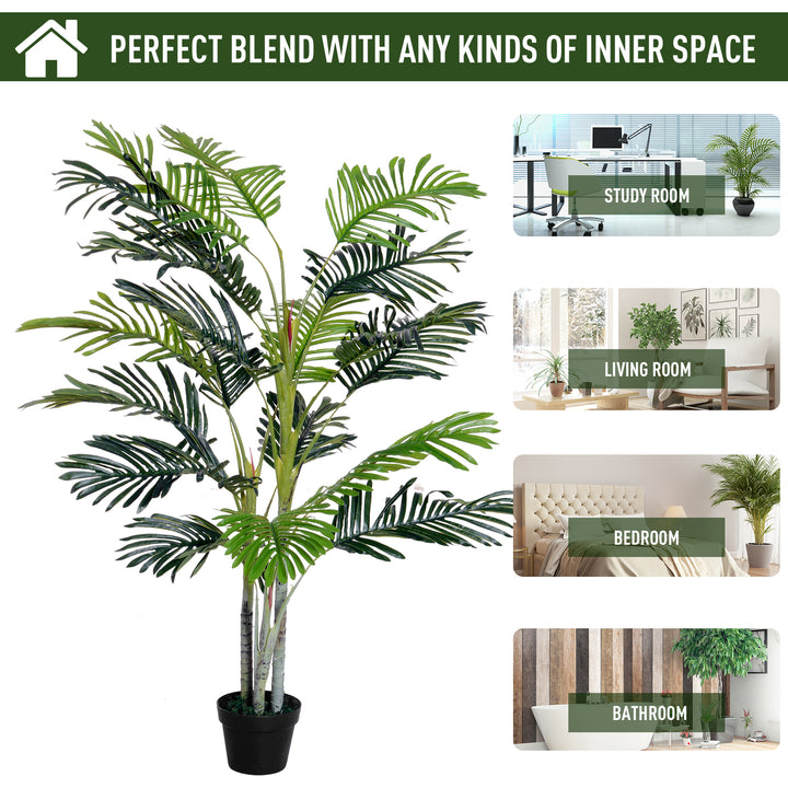 150cm(5ft)  Artificial Palm Tree Decorative Indoor Faux Green Plant w/Leaves Home Décor Tropical Potted Home Office