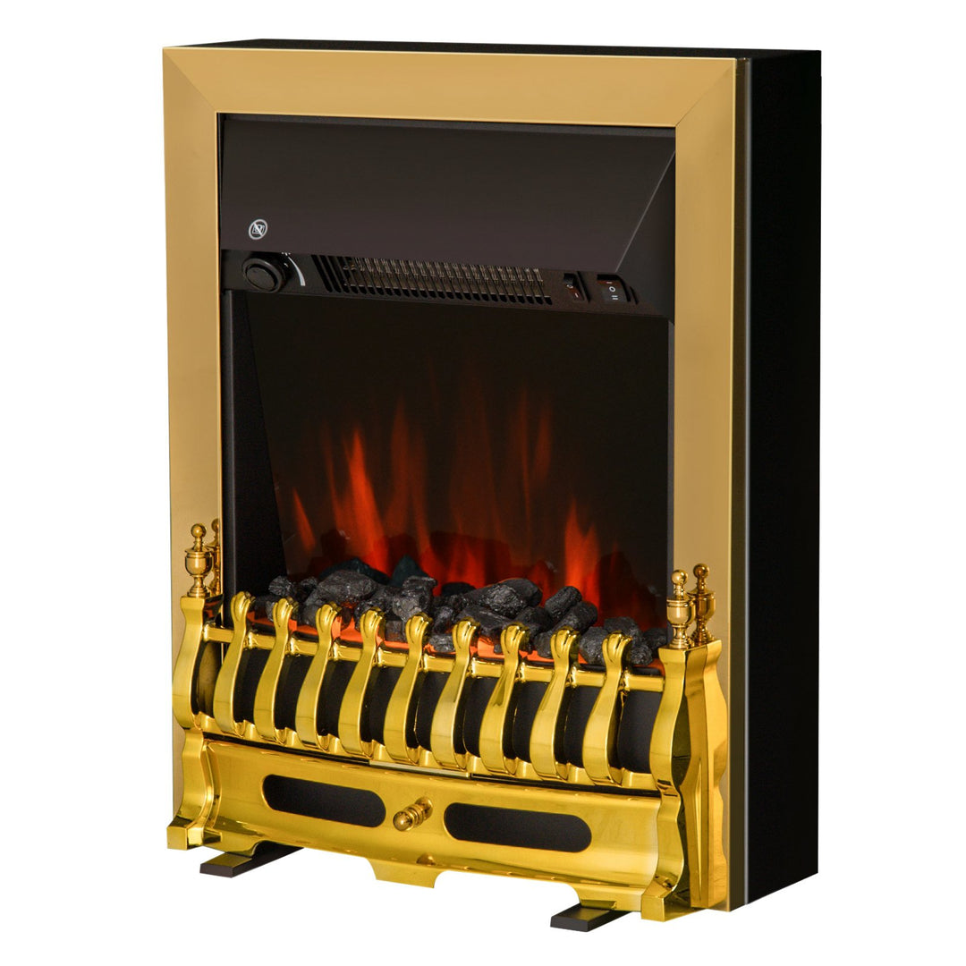 HOMCOM LED Flame Electric Fire Place-Golden