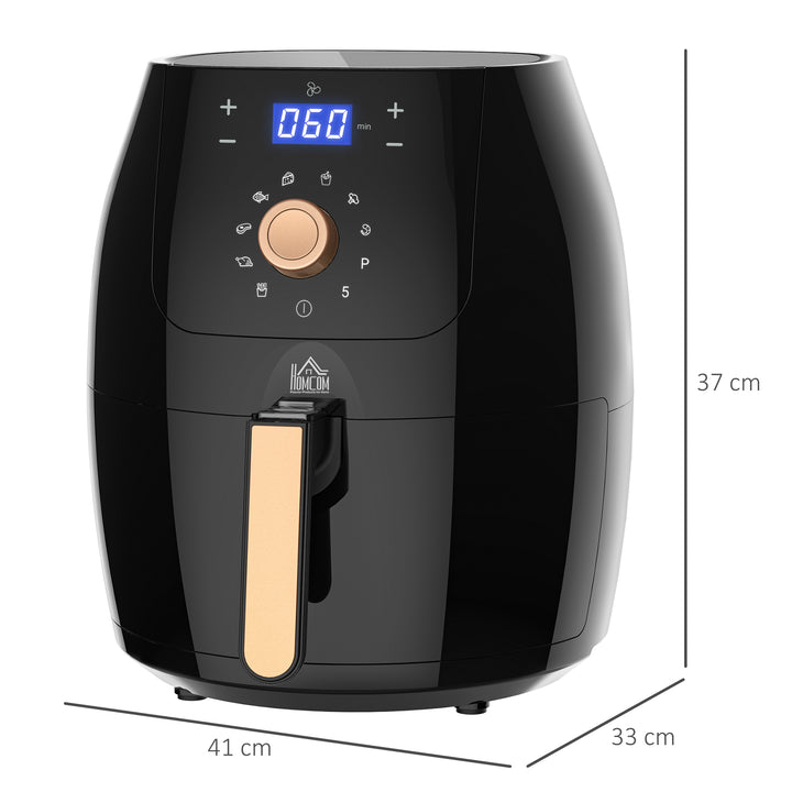 Digital Air Fryer 1700W 5.5L with Rapid Air Circulation System Adjustable Temperature 60 Min Timer for Healthy Oil Free Low Fat