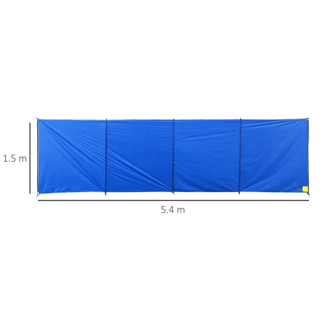 Camping Windbreak with Carry Bag and Steel Poles, Privacy Wall, 540cm x 150cm