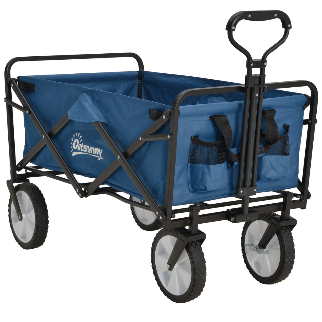 Pull Along Cart Trolley for Beach with Telescopic Handle - Blue