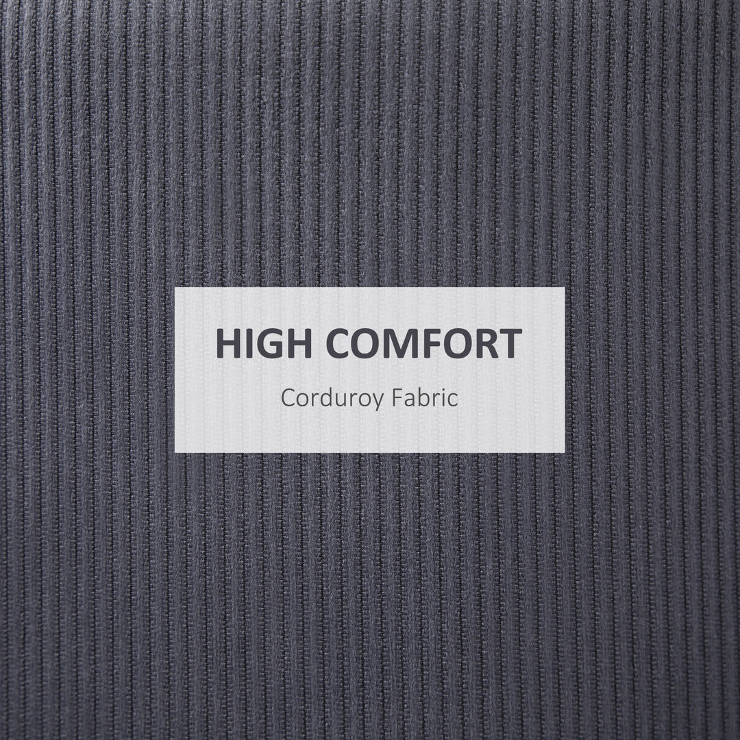 Modern Storage Ottoman with Removable Lid, Fabric Storage Stool, Foot Stool, Dressing Table Stool, Set of 2, Grey