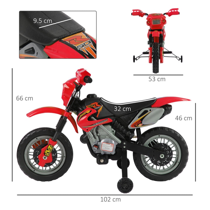 6V Kids Child Electric Motorbike Ride on Motorcycle Scooter Children Toy Gift (Red)