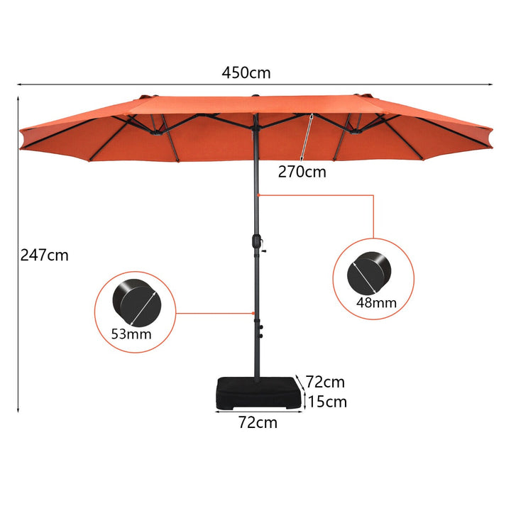 Outdoor Umbrella Twin Size with Crank Handle-Orange