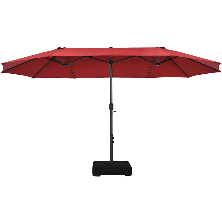 Outdoor Umbrella Twin Size with Crank Handle-Wine