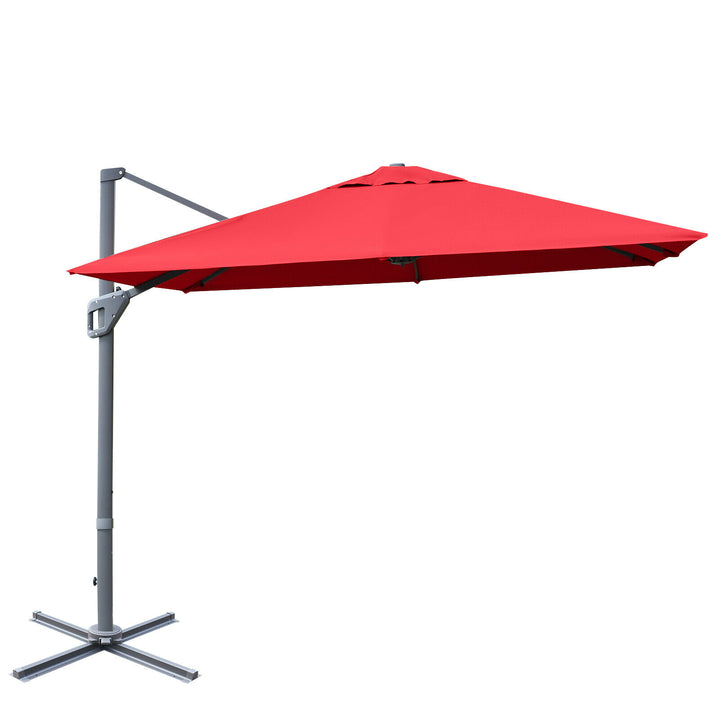 Cantilever Umbrella with Crank Handle- Red