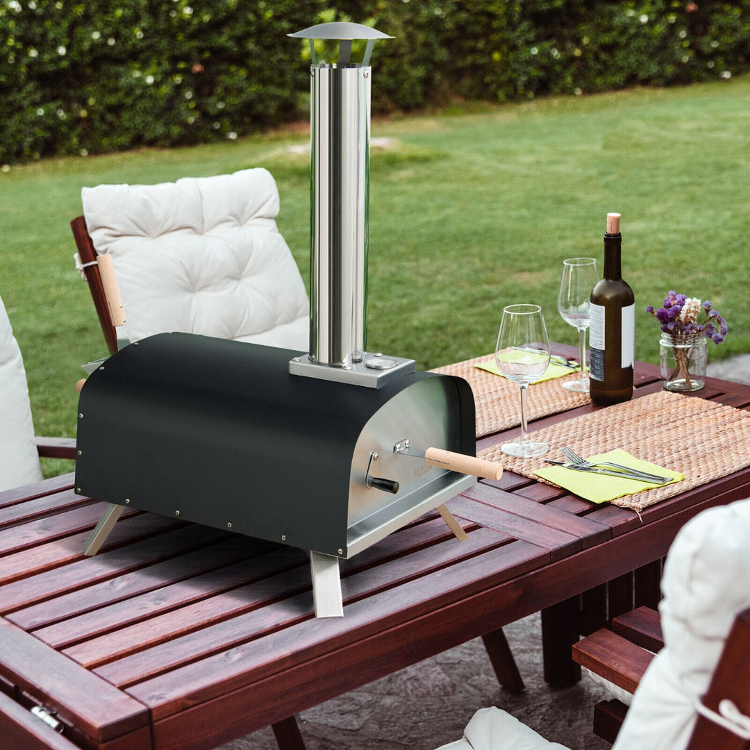 Outdoor Portable Pizza Oven with Pizza Stone and Foldable Legs