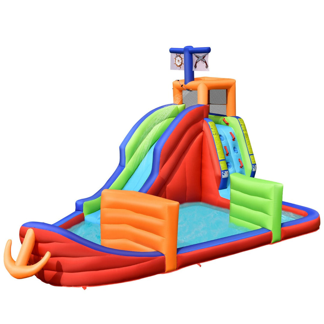 Inflatable Pirate Ship Water Slide with Splash Pool for Kids