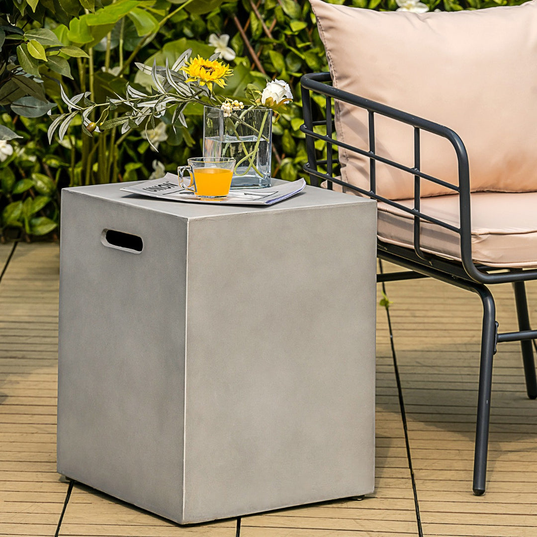 Outdoor Propane Cover Table Storage Case with Handles-Grey