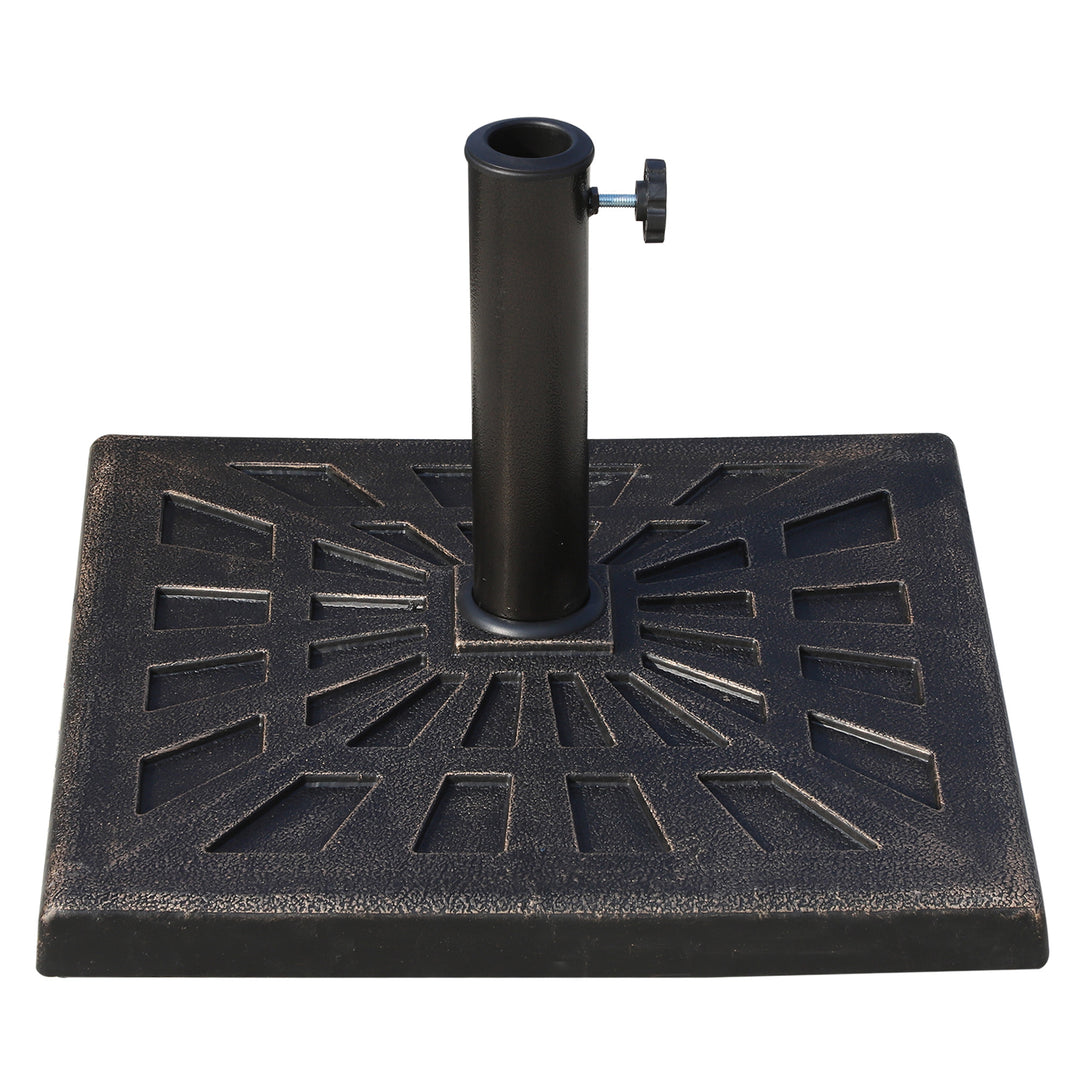 Parasol Base Durable Patterned Colophony Garden Patio Square Umbrella Stand Base Stand Bronze