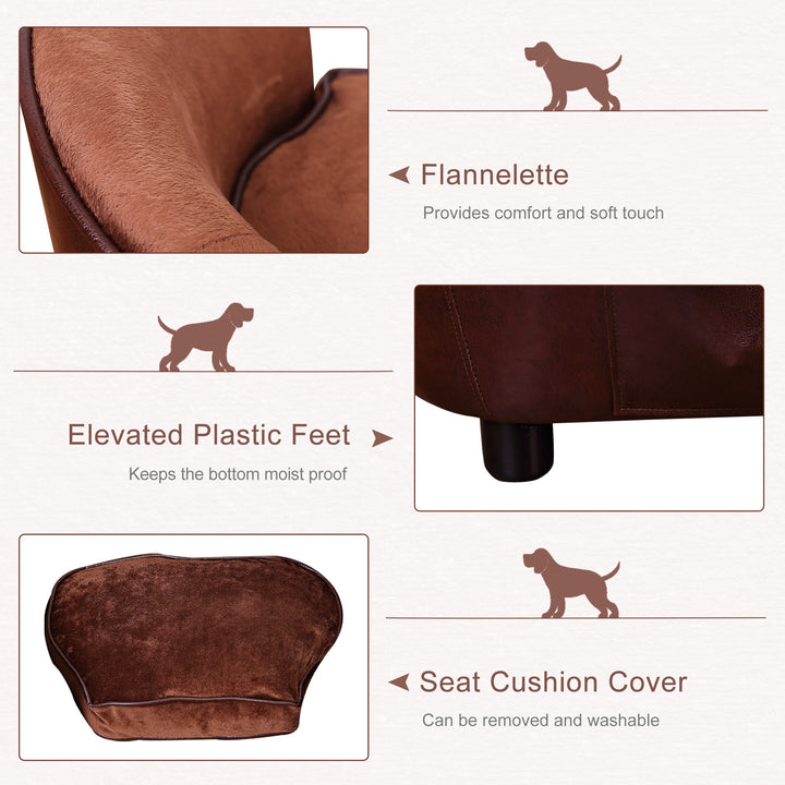 Pet Sofa,66.5L x 40.5W x 35.5H cm-Coffee