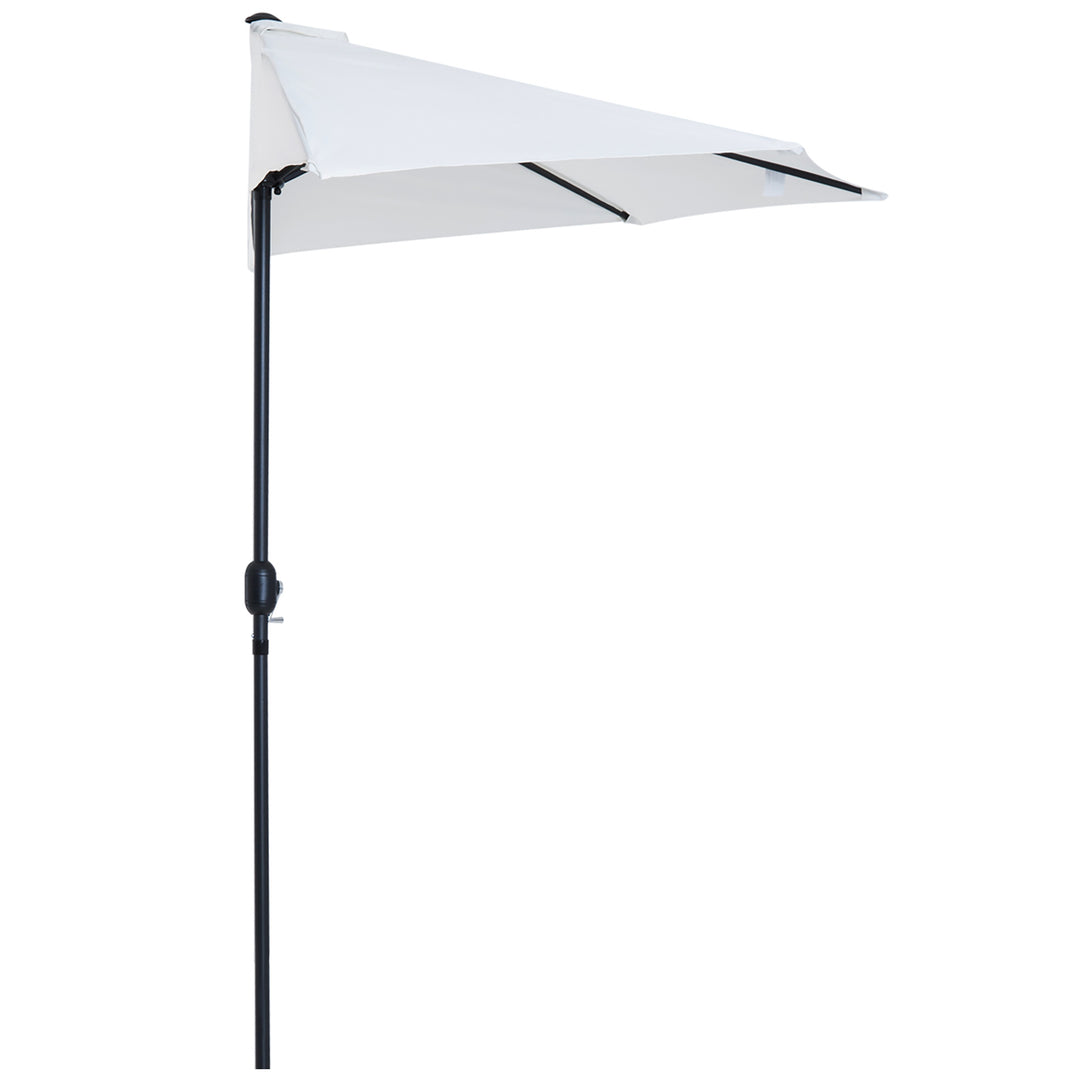 3 m Half Round Umbrella Parasol-White