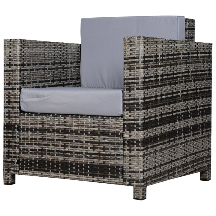 Rattan Garden All-Weather Wicker Single Sofa - Grey