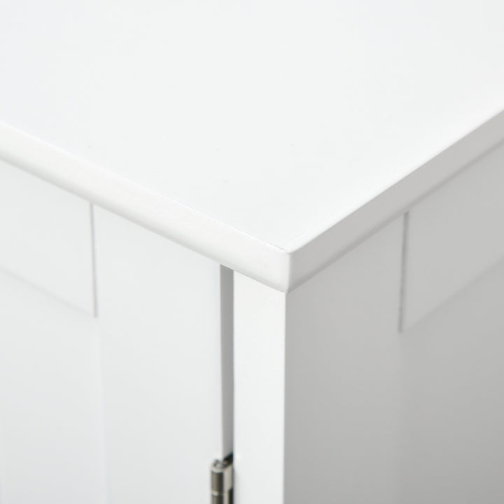 Kleankin 60x60cm Under Sink Storage w/ Adjustable Shelf Handles Drain Hole Bathroom Cabinet Space Saver Organizer White