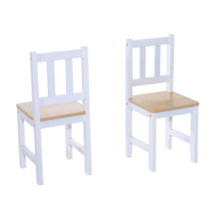 HOMCOM Pine Wood Kids 4 Pc Furniture Set-Oak/White