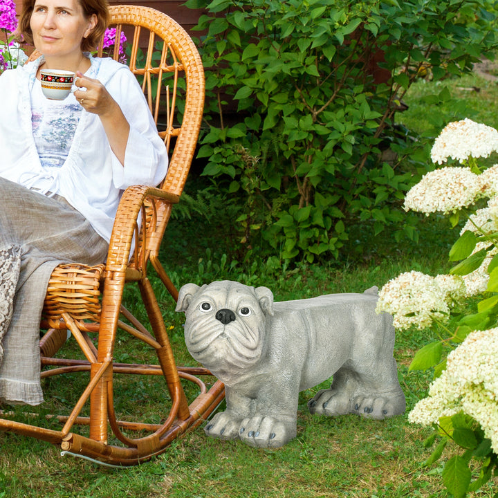 Realistic Pekingese Sculpture, Garden Statue / Garden Stool, Outdoor Dog Ornament Home Decoration