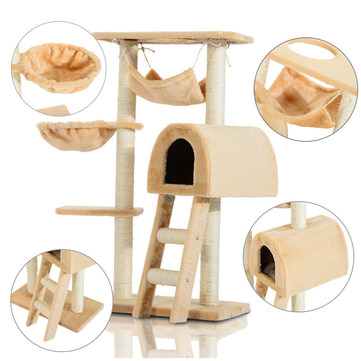 Cat Tree Kitten Activity Centre Scratch Scratching Scratcher Climber Post Rest Bed Toy 100cm