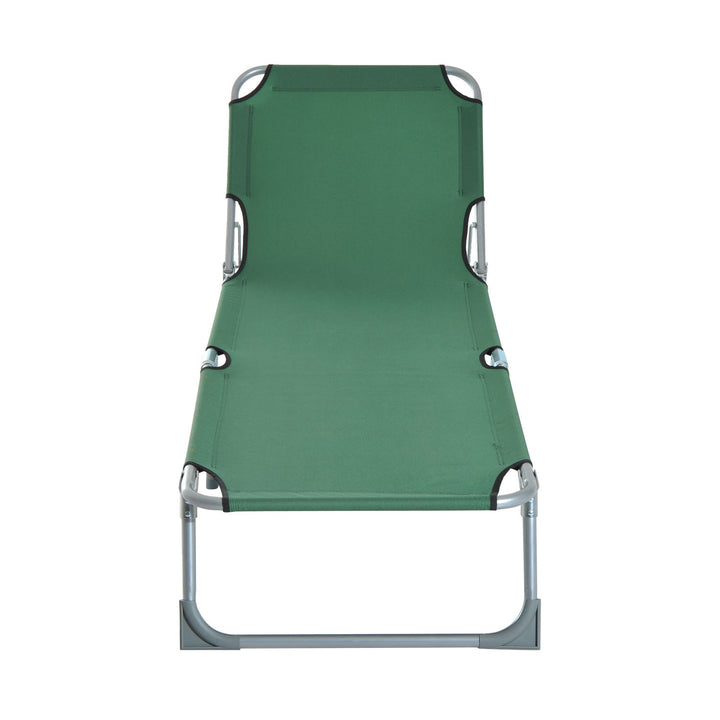 Outsunny Portable Adjustable Lounger,Oxford Cloth-Green