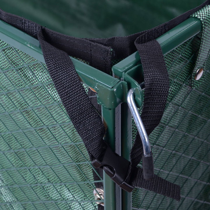 HOMCOM Large 4 Wheel Heavy Duty Garden Cart Truck Trolley Wheelbarrow - Green