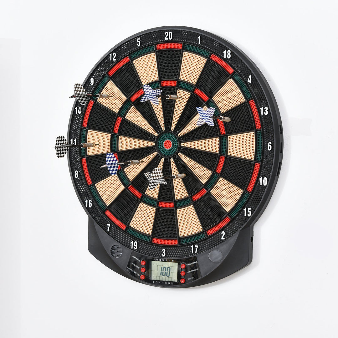 Plastic Electronic Dartboard w/ 6 Darts Black