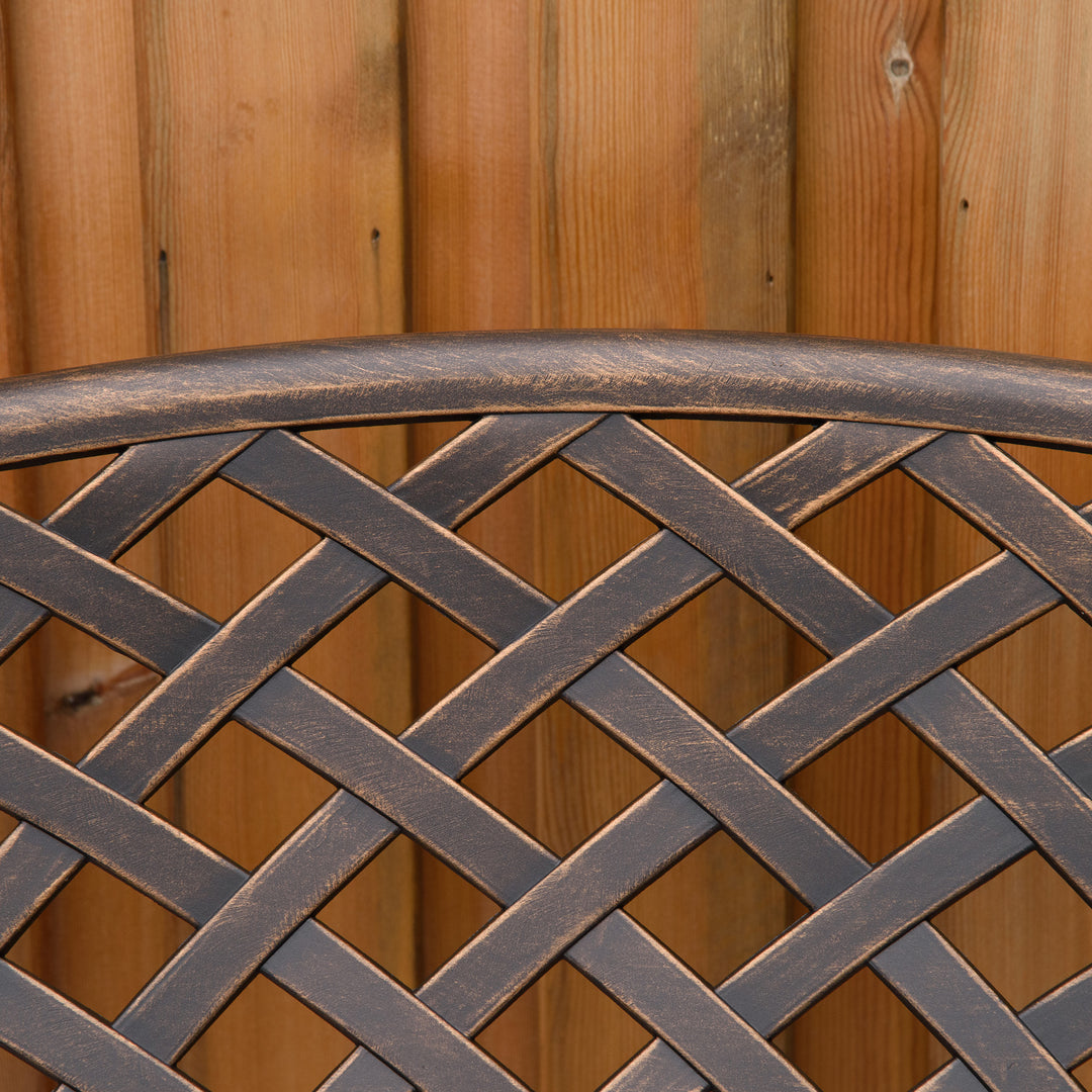 Cast Aluminium Outdoor Garden Bench 2 Seater Antique Patio Porch Park Loveseat Chair, Bronze