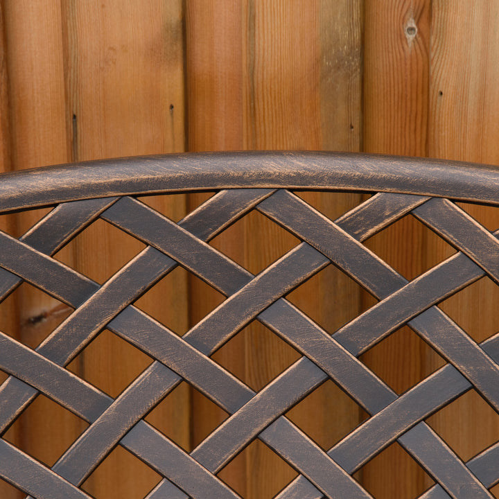 Cast Aluminium Outdoor Garden Bench 2 Seater Antique Patio Porch Park Loveseat Chair, Bronze