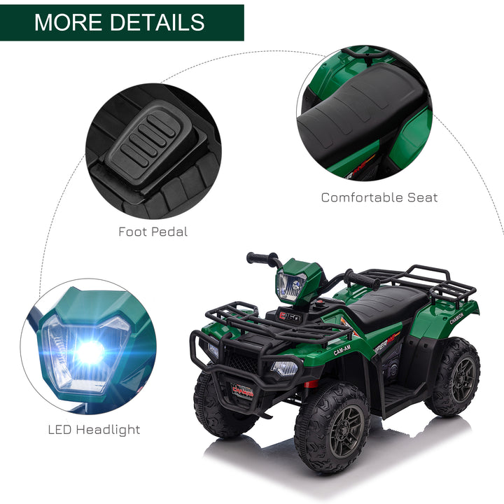 12V Kids Quad Bike with Forward Reverse Functions, Ages 3-5 Years - Green